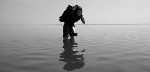 Verena Segert im Watt bei Norderney